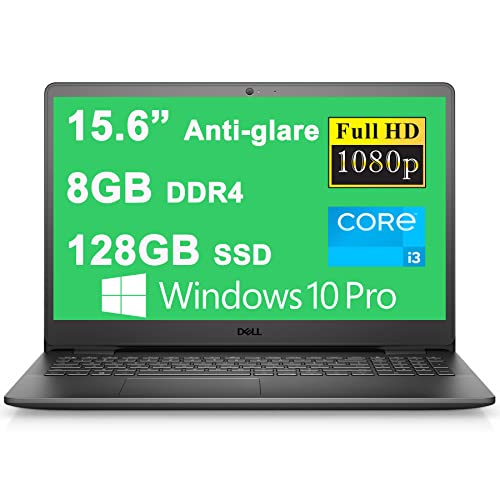 Dell Inspiron 15 3000 3501 Business Laptop 15.6 inch Full HD Anti-Glare Narrow Border WVA Display 11th Generation Intel i3-1115G4 Processor 8GB DDR4 128GB SSD Intel UHD Graphic HDMI Win10Pro Black