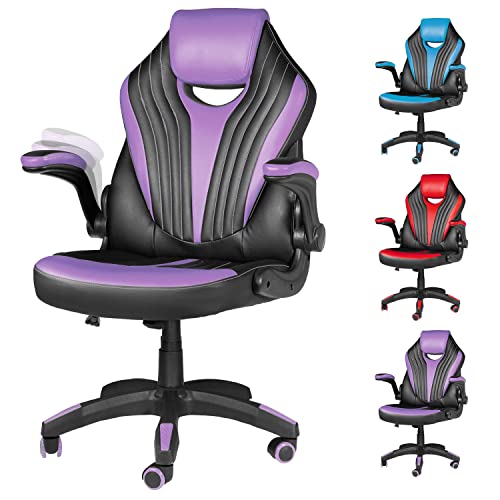 DualThunder Gaming Chairs, Home Office Desk Chairs Clearance, Comfortable Cheap Gaming Office Chairs, Computer Chairs Video Game Chairs, Gaming Chairs for Teens Gamer, Swivel Rolling Chairs, Purple