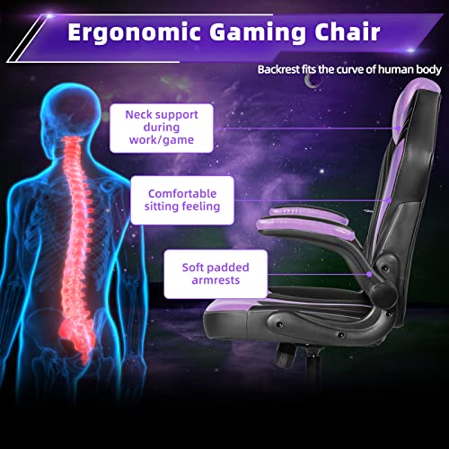 DualThunder Gaming Chairs, Home Office Desk Chairs Clearance, Comfortable Cheap Gaming Office Chairs, Computer Chairs Video Game Chairs, Gaming Chairs for Teens Gamer, Swivel Rolling Chairs, Purple | The Storepaperoomates Retail Market - Fast Affordable Shopping