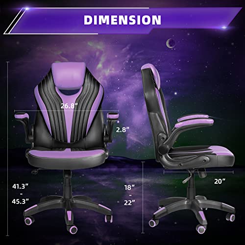 DualThunder Gaming Chairs, Home Office Desk Chairs Clearance, Comfortable Cheap Gaming Office Chairs, Computer Chairs Video Game Chairs, Gaming Chairs for Teens Gamer, Swivel Rolling Chairs, Purple | The Storepaperoomates Retail Market - Fast Affordable Shopping