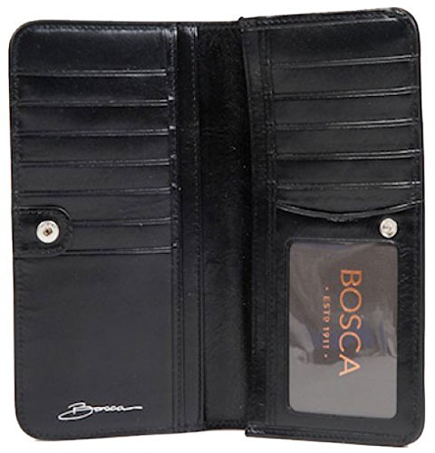 Bosca Old Leather 7″ Clutch Wallet Black