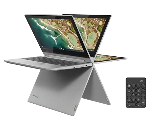 Latest Lenovo IdeaPad Flex 3 Chromebook 2-in-1 11.6″ HD (1366 x 768) Touchscreen Laptop (4-Core MediaTek MT8173C, 4GB RAM, 32GB eMMC) 360° flip-and-fold, Type-C, Webcam, Chrome OS + IST Numeric Keypad