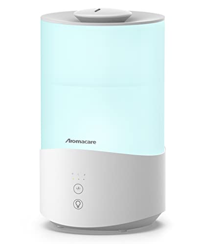 Aromacare Humidifiers for Bedroom, 4L Cool Mist Large Humidifier with Essential Oil Diffuser, Ultrasonic Top Fill Air Humidifier for Baby Home, Sleep Mode, Adjustable mist output, Auto Shut-Off