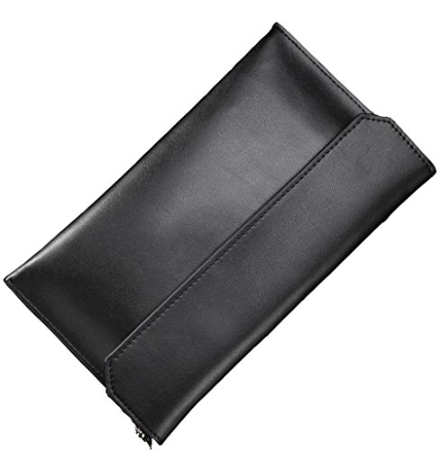 Covelin Women’s Wristlet Clutch Handbag Genuine Leather Envelope Evening Shoulder Bags Black