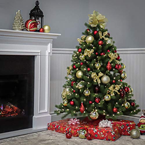 National Tree Company Pre-Lit ‘Feel Real’ Artificial Full Downswept Christmas Tree, Green, Douglas Fir, White Lights, Includes Stand, 4.5 feet | The Storepaperoomates Retail Market - Fast Affordable Shopping