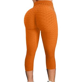 Coolbiz 2PC Workout Leggings for Women Butt Lifting Tummy Control High Rise Solid Sports Pants Running Leggings Orange | The Storepaperoomates Retail Market - Fast Affordable Shopping