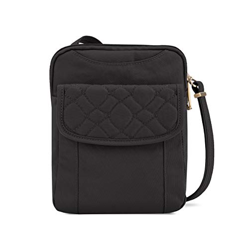 Travelon Anti-theft Signature Quilted Slim Pouch Bag, Black