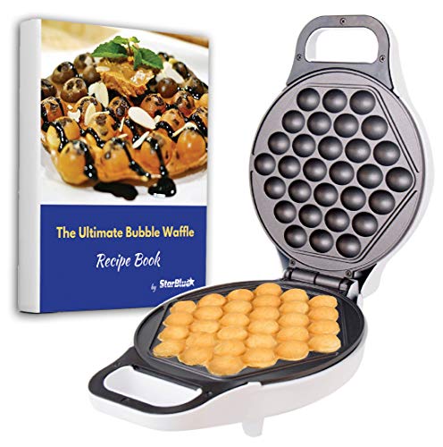 Hong Kong Egg Waffle Maker by StarBlue with BONUS recipe e-book – Make Hong Kong Style Bubble Egg Waffle in 5 minutes AC 120V, 60Hz 760W