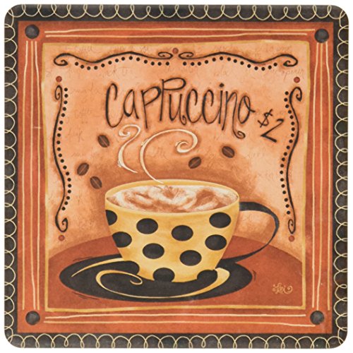 CoasterStone AS9030 Absorbent Coasters, 4-1/4-Inch,”Nostalgic Coffee”, Set of 4