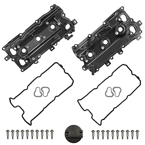 MITZOEN Valve Covers with Gasket & Bolts Compatible with 2014-2018 Nissan Altima 2009-2020 Nissan Maxima Pathfinder Murano Infiniti QX60 V6 3.5L Replace # 13264-9N00A 13264-9N00B