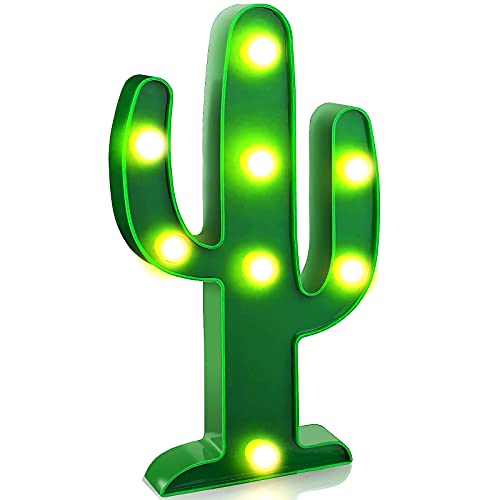 YiaMia LED Night Light LED Cactus Light Table Lamp Light for Kids’ Room Bedroom Gift Party Home Decorations Green