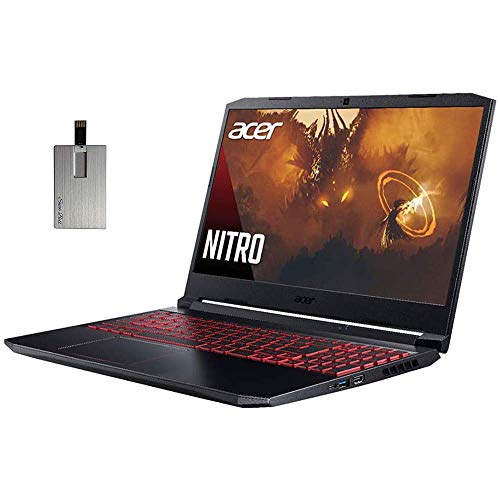 2020 Acer Nitro 5 15.6″ FHD Gaming Laptop Computer, AMD Ryzen 5-4600H Processor, 16GB RAM, 1TB HDD+256GB SSD, GeForce GTX 1650, Backlit Keyboard, HD Webcam, Windows 10, Black, 32GB Snow Bell USB Card