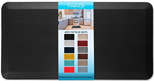 ComfiLife Anti Fatigue Floor Mat – 3/4 Inch Thick Perfect Kitchen Mat, Standing Desk Mat – Comfort at Home, Office, Garage – Durable – Stain Resistant – Non-Slip Bottom (20″ x 39″, Black)