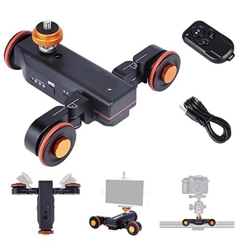 Time Lapse Camera Outdoor L4X Motorized Camera Slider Video Dolly Electric Track Slider with Remote for DSLR Camera Camcorder Action Camera Phone (Color : L4X Black)