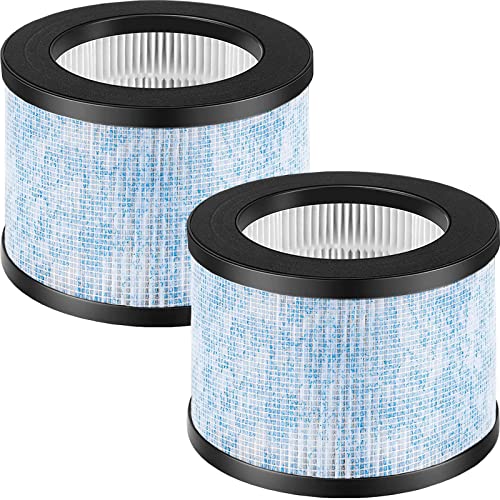 Ontheone DH-JH01 True HEPA Replacement Filter Compatible with AROEVE MK01 MK06, MG01JH and Kloudi DH-JH01 Air Purifier, Pack of 2