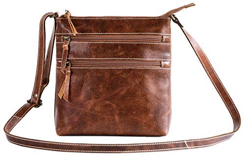 Hide N Craft Stylish Full Grain Real Leather Crossbody Bag For Women Crossover Purse, Long Shoulder, with Adjustable Strap, 2 Front and Internal Pocket, Girls Handbag (8.5x2x9 inches) – Brown | The Storepaperoomates Retail Market - Fast Affordable Shopping