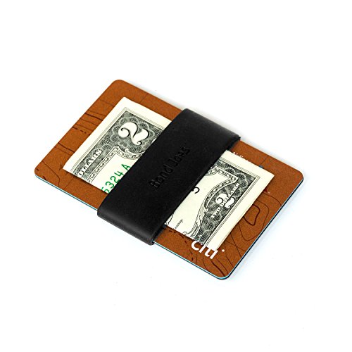 GRIFITI Band Joes Pocket Wallet Super Slim Profile Colorful Silicone Improved Broccoli Band for Cards, License, Cash (black)