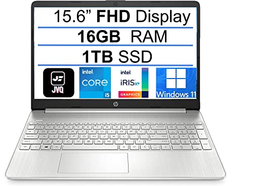 2022 Newest HP 15.6″ FHD 1080P IPS Display Laptop Computer, 11th Gen Intel Quad-Core i5-1135G7(Up to 4.2GHz), 16GB RAM, 1TB PCIe SSD, Webcam, Bluetooth, Wi-Fi, HDMI, Windows 11, Silver