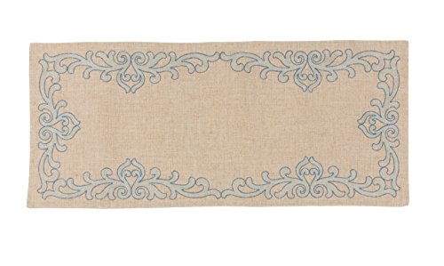 Xia Home Fashions XD181131636 Celeste Glistening Embroidered Table Runner, 16 by 36″
