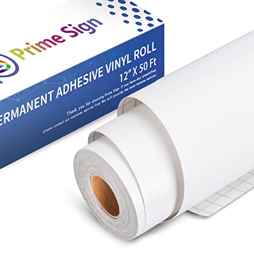 Matte White Permanent Vinyl for Cricut – 12″ x 50 FT Outdoor Self Adhesive Vinyl Roll – Crafts Adhesive Vinyl Roll for Cricut, Silhouette Cameo Cutters