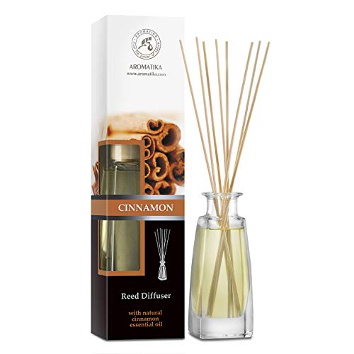 Reed Diffuser Cinnamon 3.4 Fl Oz(100ml) – Room Diffuser with Cinnamon Essential Oil – Home Fragrance – Aromatherapy Air Freshener – Oil Diffuser – Scented Diffuser – Cinnamon Aroma