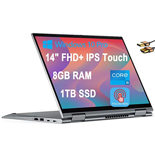 Lenovo ThinkPad X1 Yoga Gen 6 2-in-1 Laptop 14″ FHD+ IPS Touchscreen (400 nits) 11th Gen Intel Quad-Core i5-1135G7 (Beats i7-10510U) 8GB RAM 1TB SSD Fingerprint Garaged Pen Win10 Pro + HDMI Cable