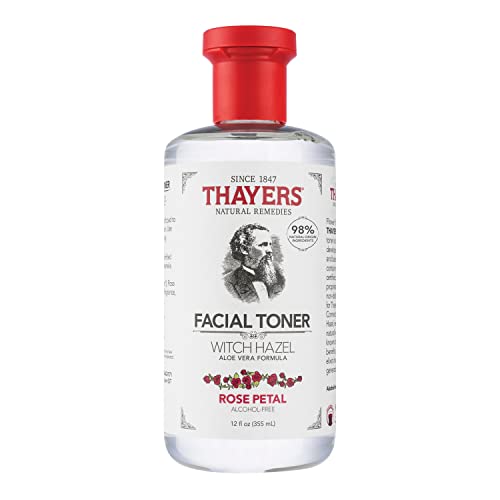 THAYERS Alcohol-Free Rose Petal Witch Hazel Facial Toner with Aloe Vera Formula, 12 Ounce