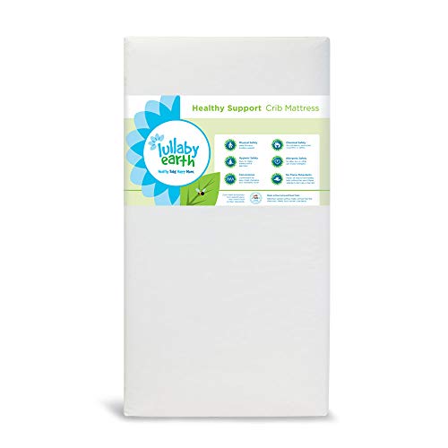 Lullaby Earth Non-Toxic Crib Mattress – Waterproof – Fits Standard Baby and Toddler Bed, White