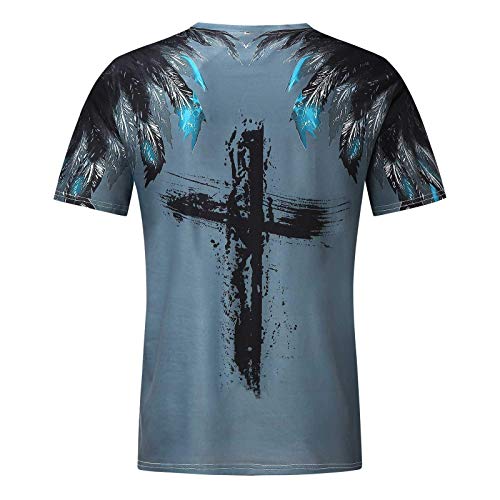 ZDFER Soldier Short Sleeve T-Shirts for Mens, Summer Street Faith Jesus Cross Print Workout Athletics Crewneck Tee Tops Mens Christmas Shirts Golf Shirts Ping Golf Shirts for Men Polo Shirts for Men | The Storepaperoomates Retail Market - Fast Affordable Shopping