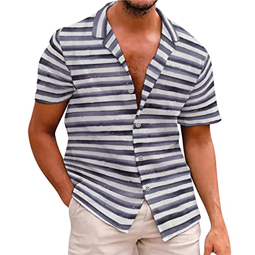 ZDFER Men’s Hawaiian Shirts Printed Button Down Shirts Short Sleeve Regular Fit Summer Beach Spread Collar Floral Shirts Mens Christmas Shirts Golf Shirts Ping Golf Shirts for Men Polo Shirts for Men