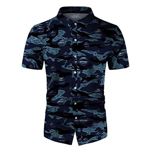 ZDFER Hawaiian Shirts for Men Short Sleeve Floral Spread Collar Shirts Regular Fit Summer Casual Button Down Beach Shirt Mens Christmas Shirts Golf Shirts Ping Golf Shirts for Men Polo Shirts for Men | The Storepaperoomates Retail Market - Fast Affordable Shopping
