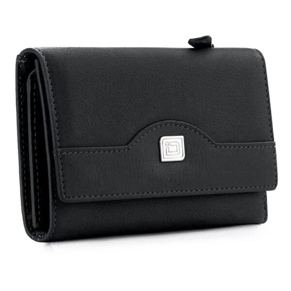 Leather Clutch Wallets for Women – RFID Blocking Slim Wallet in Black