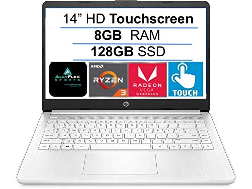 2021 Newest HP 14″ HD Touchscreen Laptop Computer, AMD Ryzen 3 3250U up to 3.5GHz (Beat i5-7200U), 8GB DDR4 RAM, 128GB SSD, WiFi, Bluetooth, HDMI, Webcam, Remote Work, Windows 10 S, AllyFlex MP
