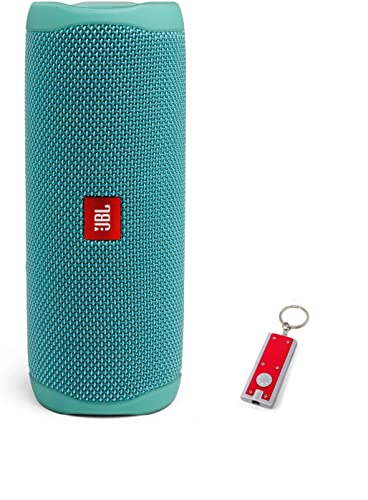 JBL Flip 5 Waterproof Portable Bluetooth Speaker for Travel, Outdoor and Home – Wireless Stereo-Pairing – Includes LED Flashlight Key Chain (Teal)
