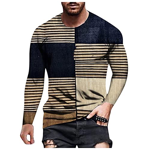 ZDFER Soldier Long Sleeve T-Shirts for Mens, Crewneck Street 3D Digital Graphic Print Workout Athletics Casual Tee Tops Mens Christmas Shirts Golf Shirts Ping Golf Shirts for Men Polo Shirts for Men