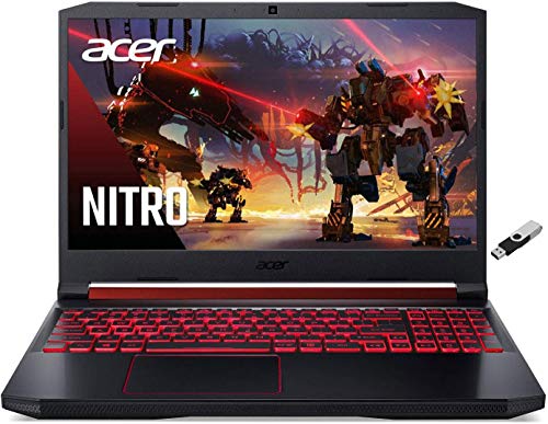 Newest Acer AN515 Nitro 5 Gaming Laptop 15.6″ FHD IPS Display 10th Gen Intel Core i5-10300H NVIDIA GTX 1650 4GB GDDR5 8GB DDR4 256GB NVMe SSD + 1TB HDD Backlit Keyboard w/ Ontrend 32GB USB Drive