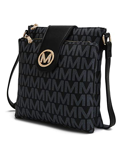 MKF Crossbody Bags for women – Cross body Strap, Messenger Purse – PU Leather Handbag, Womens Fashion Pocketbook Black