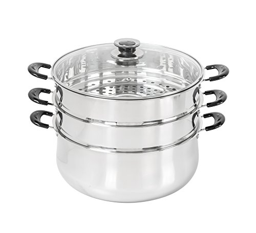 Concord 30 CM Stainless Steel 3 Tier Steamer Pot Steaming Cookware – Triply Bottom