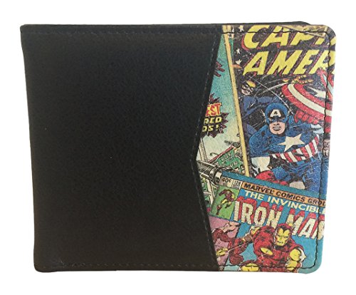 BB Designs, Marvel Retro Comics, Bifold Wallet with Printed Details, Vintage Comic Men’s Wallet