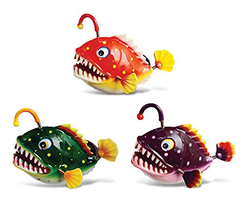 CoTa Global Anglerfish Refrigerator Bobble Magnets Set of 3 – Assorted Color Fun Cute Sea Life Animal Bobble Head Magnets For Kitchen Fridge, Home Decor, Cool Office and Decorative Novelty – 3 Pack