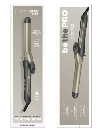INFINITIPRO BY CONAIR Tourmaline Ceramic 1-inch Curling Iron, 1-inch Digital Curling Iron, 1-inch barrel produces classic curls – for use on short, medium, and long hair | The Storepaperoomates Retail Market - Fast Affordable Shopping