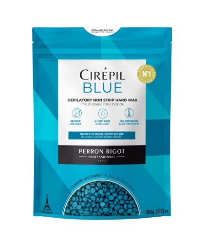 Cirepil – Blue – 800g / 28.22 oz Wax Beads Bag – All-Purpose & Unscented – No Strips Needed – Disposable Blue Wax Refill Bag – Fluid Gel Texture, Easy Removal, Peel-Off Wax