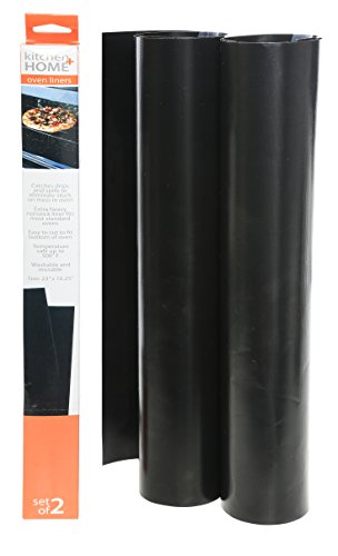 Kitchen + Home Oven Liner Set of 2 – Large Heavy Duty 100% PFOA & BPA Free – Non-stick Reusable Oven Liner for Gas, Electric & Microwave Ovens – Works as Baking Mat & Grill Mat