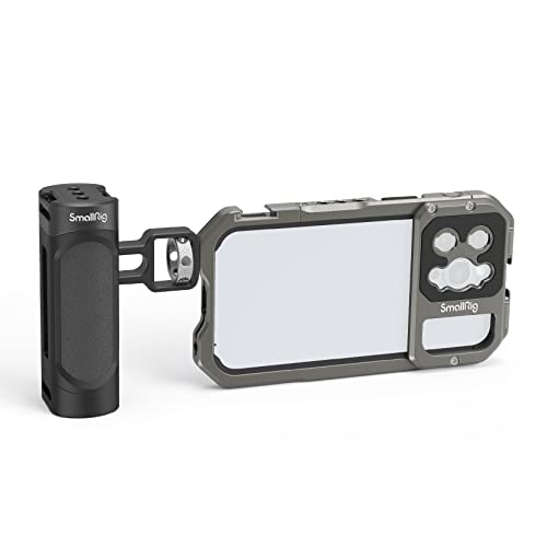 SmallRig Video Rig Kit for iPhone 13 Pro with Side Handles, Aluminum Mobile Phone Stabilizer Kit with Dual Cold Shoe, Smartphone Video Rig Set for Filmmaking/ Videography/ Live Streaming-3746