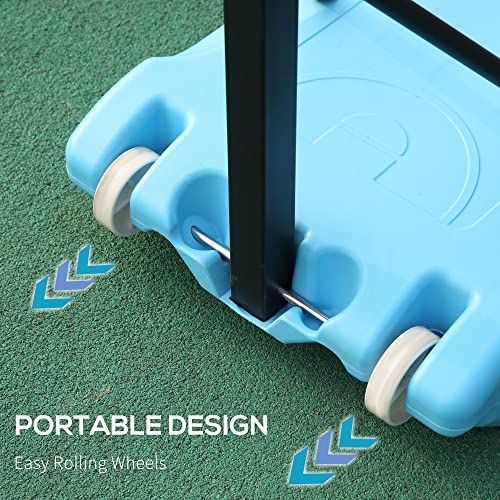Soozier Poolside Basketball Hoop Stand, 36.5″-48.5″ Height Adjustable Portable Hoop System w/ Clear Backboard & Fillable Base for Whole Family, Blue | The Storepaperoomates Retail Market - Fast Affordable Shopping