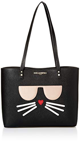 Karl Lagerfeld Paris womens Maybelle Tote Bag, Black/Gold, One Size US