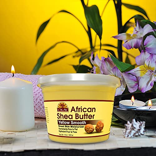 Okay Smooth All Natural,100% Pure Unrefined Daily Skin Moisturizer For Skin & Hair Yellow, Shea Butter, 13 oz | The Storepaperoomates Retail Market - Fast Affordable Shopping