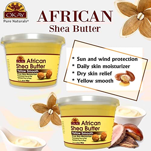 Okay Smooth All Natural,100% Pure Unrefined Daily Skin Moisturizer For Skin & Hair Yellow, Shea Butter, 13 oz | The Storepaperoomates Retail Market - Fast Affordable Shopping