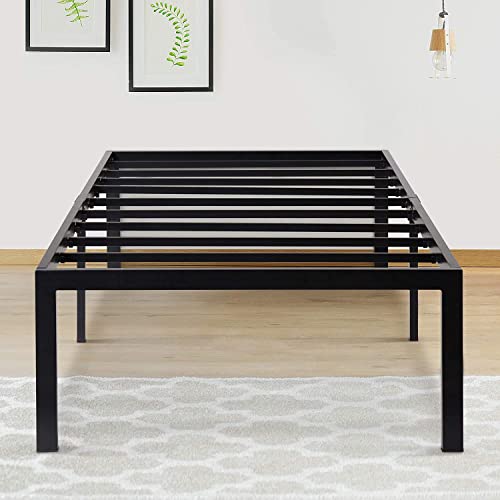 Olee Sleep 18 Inch Tall Heavy Duty Steel Slat Anti-slip Support Easy Assembly Mattress Foundation Maximum Storage Noise Free No Box Spring Needed, Black | The Storepaperoomates Retail Market - Fast Affordable Shopping