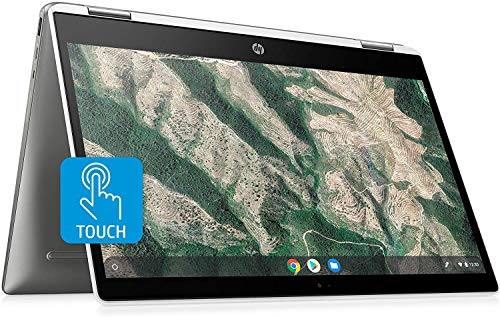 HP 2022 Chromebook X360 2-in-1 14″ FHD Touchscreen Laptop, Intel Core i3-10110U Processor, 8GB RAM, 64GB eMMC, Backlit Keyboard, Wi-Fi 6, Webcam, Chrome OS, Mineral Silver, 2-Week IFT Support